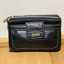 Relic Women’s Black Bi Fold Faux Leather Pebbled Wallet 5" x 4" ID Card Zip Snap