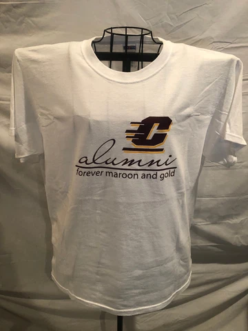 Central Michigan Alumni CMU LARGE White Short Sleeve T Shirt #JS Cover