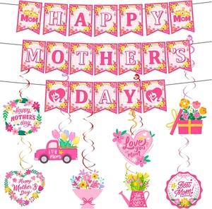 Mother'S Day Party Decorations Swirls, 9 Pcs Mothers Day Hanging Decorations Set - Picture 1 of 5