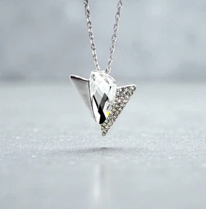 Llamativo collar transparente con elementos de Swarovski enchapado en oro blanco de 18 quilates - Imagen 1 de 6