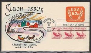 UNITED STATES SCOTT#U604 COLLINS HAND PAINTED FIRST DAY COVER - Picture 1 of 1