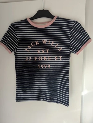 Jack Wills Blue And Pink Striped T Shirt Size 8 - Image 1 of 3