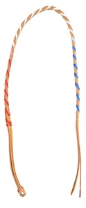 Showman Argentina Cow Leather Over & Under Whip w/ Red, White & Blue Lacing - Picture 1 of 1