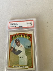 Béisbol 1972 O-Pee-Chee Hank Aaron #299 PSA 6 EX/MT HOF Braves OPC Low Pop raro - Imagen 1 de 7
