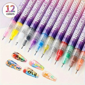 12-Color 3D Dotting Nail Art Doodle Pens Quick Dry DIY Salon Quality Long Life - Bild 1 von 9
