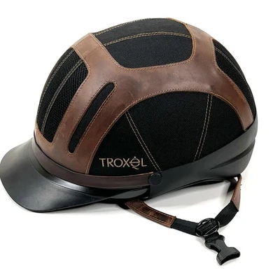 Troxel Headgear Sierra Equestrian Riding Helmet Brown Leather Adult Large SEI - Image 1 of 4