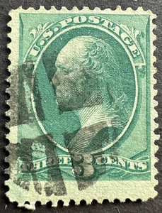USA 1870 Sc# 147 used stamp with Crossroads Cancel 3¢ George Washington - Bild 1 von 2