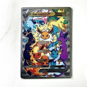 Pokémon Eevee Evolutions V Silver Foil Holo Textured Fan Art Card Nintendo - Picture 1 of 2