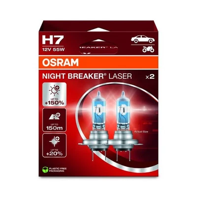 Kit 2 ampoules Halogène auto Osram NIGHT BREAKER® LASER H7 12V 64210NL-2HB - Photo 1/4