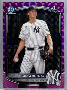Bowman Chrome Cam Schlittler 2025 1er refractor geométrico fucsia BCP166 - Imagen 1 de 2