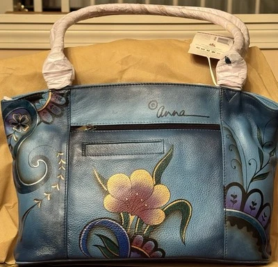 Bolsa tote organizadora de couro pintada à mão “Anna by Anuschka” - Imagem 1 de 4