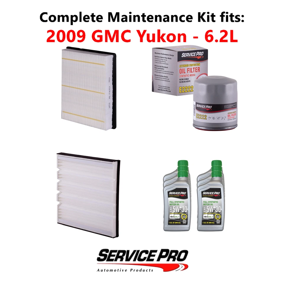 2009 GMC Yukon 6.2L Complete Oil, Air & Cabin Filter Kit (5W-30) Foto 1 de 4
