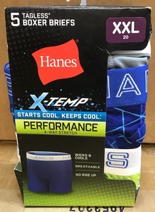 Hanes X-Temp Performance Tagless Boxer Briefs Boys Underwear 5 Pack G21 - Picture 1 of 6