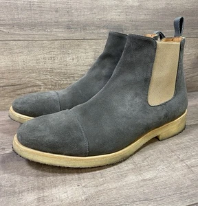 Taft Chelsea Boots Gray Suede Leather Mens Size EU 45 US 12 - Picture 1 of 13