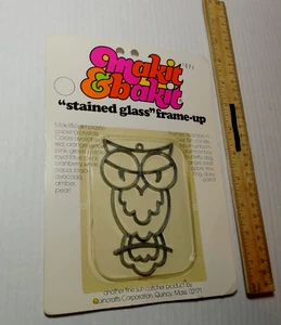 Vintage Makit Bakit Frame Up Owl Pop art 1970s  Suncatcher Quincy Mass - Picture 1 of 10