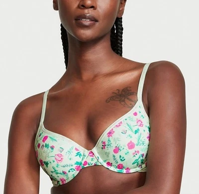 Camiseta Victoria’s Secret Talla 36D Ligeramente Forrada Demi Floral Sujetador Verde Menta Nueva Sin Etiquetas Foto 1 de 4