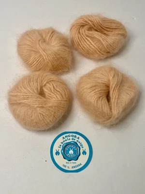 100% hilo de angora salmón rosa La Boule De Neige Cachet azul 10 g cada 27 yardas lote 4 Foto 1 de 4