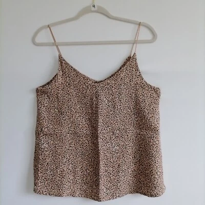 Хлопок на женщин желтовато-коричневый животных печати Cami размер S/P новый с ярлыком - Изображение 1 из 4