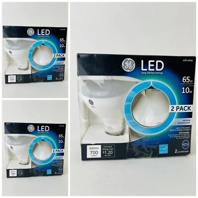 3Pack Of 2 GE Dimmable LED Soft White Light Bulb 10W 65W Indoor Flood light BR30 - Image 1 of 4