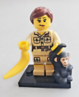 Minifigurki Lego seria 5 - Strażnik zoo w komplecie z małpą, bananem i stojakiem