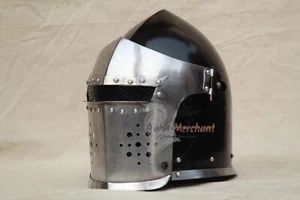 Mittelalter Barbutahelm Rollenspiel Ritterhelm, voll funktionsfähig Mittelalterhelm - Bild 1 von 5