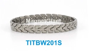Pulsera Titanio Magnética Alta Potencia Mujer (Imanes 5000 Gauss) Plata - Imagen 1 de 1
