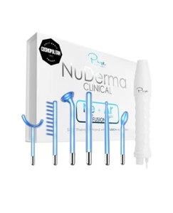 #936. Pure Daily Care NuDerma Clinical Ne+Ar Skin Therapy Wand w 6 Fusion - Picture 1 of 8
