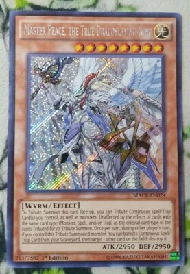 Master Peace the True Dracoslaying King MACR-EN024 Secret Rare 1st Ed. Yugioh NM - Image 1 of 2