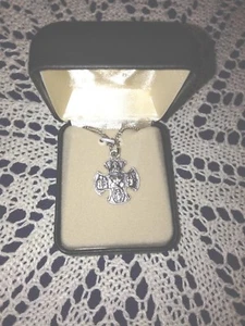 Creed "Vier-Wege-Kreuz" 3/4"H" Halskette, Edelstahl Silber 18" Kette, NEU SO444T - Bild 1 von 5