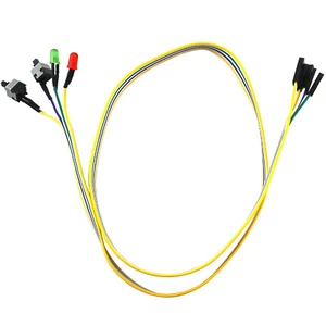 Motherboard Power On Off Reset Button Cable Desktop PC HDD Green Red LED SW Wire - Picture 1 of 6