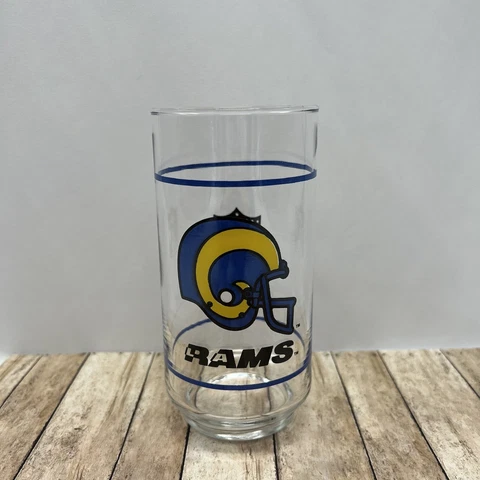 Vintage NFL Collectible ~ 1988 Los Angeles Rams Mobil Drinking Glass Cover