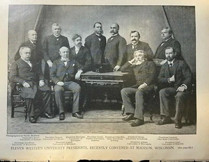 1897 Illustrazione Vintage Presidenti Università Occidentali Riunione a Madison - Foto 1 di 1