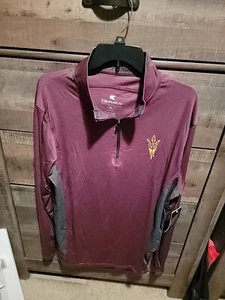 Men's Colosseum Maroon Arizona State Sun Devils Tortugas Logo Quarter-Zip Jacket - Picture 1 of 4