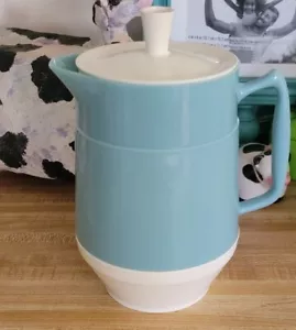 Delta Airlines 1960s Vintage Rare Retro Coffee Water Pitcher Blue/White 7 cups - Picture 1 of 8
