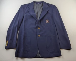 Polo Sport Ralph Lauren USA Golf Blazer Uomo 42 R Blu Navy Bottoni Oro Classico - Foto 1 di 16
