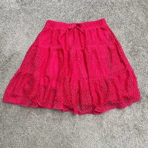 R n B Lace A-Line Skirt Skort Girls Kids Large 14 Pink Knee Length Casual School - Picture 1 of 11