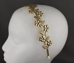 Gold flower vine leaf crown Leaves headband hair band greek toga roman costume - Picture 1 of 8