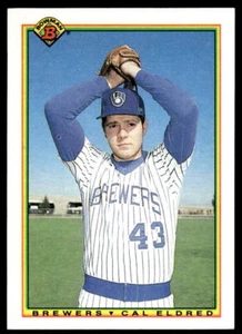 1990 Bowman #387 Cal Eldred Milwaukee Brewers RC Baseball - Picture 1 of 2