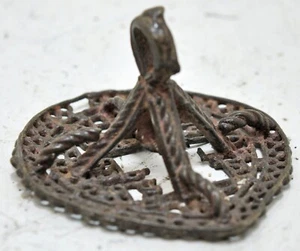 Laiton Antique Estampage Joint Original Ancien Très Fin Main Crafted Gravé - Photo 1/8