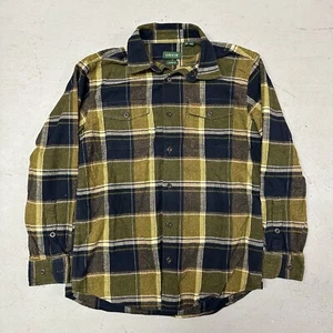 Camisa de franela Orvis Fairbanks para hombre mediana azul amarillo a cuadros manga larga algodón - Imagen 1 de 9