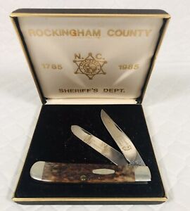 Rare Case Knife Commemorative 2 Blade Rockingham Co NC Sheriff’s Department 1985