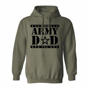 Proud Army Dad Hooded Sweatshirt in Military Green - Adult Small to 5X-Large - Picture 1 of 1