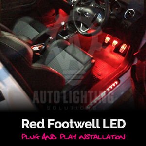 For Ford Fiesta MK7 MK7.5 2009-2017 Red Footwell LED Light Bulbs *SALE*