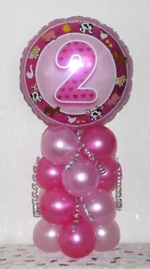 ETÀ 2 - DUE - 2° COMPLEANNO DISPLAY DECORAZIONE TAVOLO PALLONCINO - NESSUN ELIO NECESSARIO - Foto 1 di 3