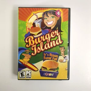 Vintage PC Games - Burger Island CD-ROM Rare Game Family Friendly Rated E G Kids - Afbeelding 1 van 4