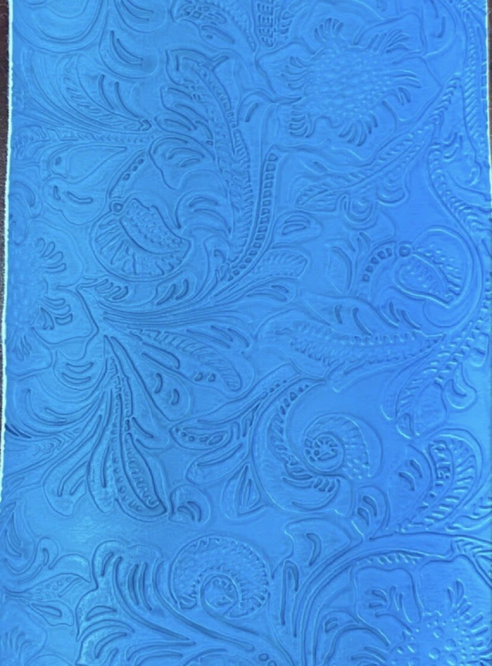 Océano Azul Occidental Floral Repujado Vinilo Imitación Cuero Tapicería Tela Patio Foto 1 de 1