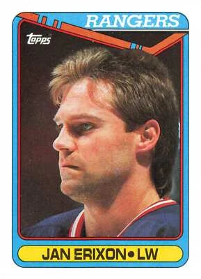 1990-91 Topps #187 Jan Erixon NHL Rangers - Image 1 of 2