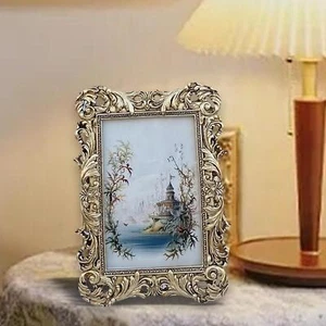 Picture Frame Resin 4*6 in Vintage Multicolor Rectangle Novelty Free Stand Decor - Picture 1 of 9