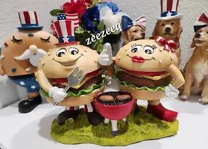 Martha Stewart Patriotic 4th of July Hamburger Cheeseburger BBQ Couple Figurine - Picture 1 of 5
