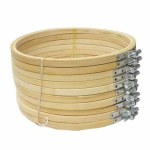 10 Pieces 6.7inch 17cm Round Wooden Embroidery Hoops Set Bulk Wholesale Adj U3R6 - Picture 1 of 1